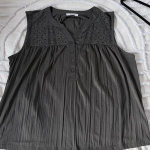 Women's Sleeveless Olive Green Top